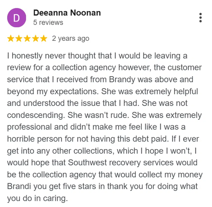 Debt Collection Agency for Rent Arrears: Reviews & Best Companies 4 Five-star Google review for Southwest Recovery Services