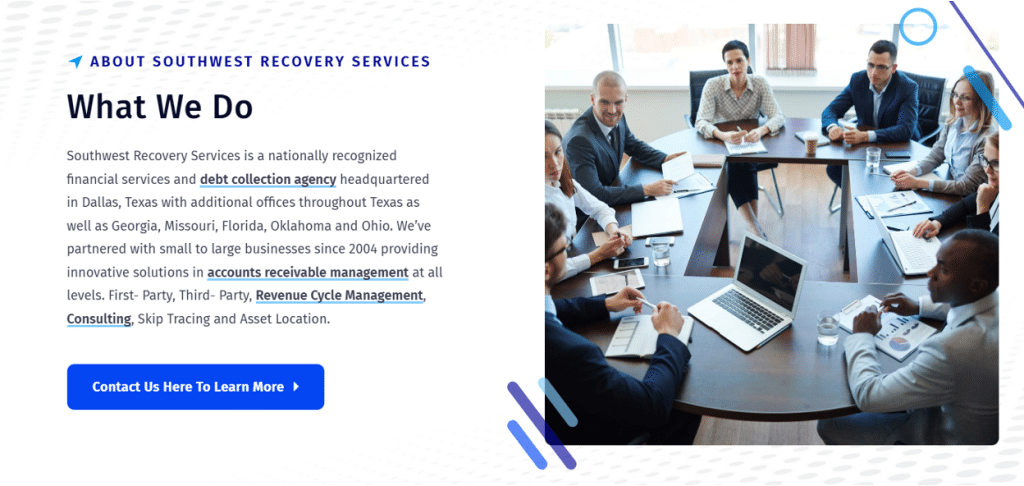 Commercial Collection Agency in Cypress, TX: Top Companies, Price & Reviews 7 Southwest Recovery Services banner