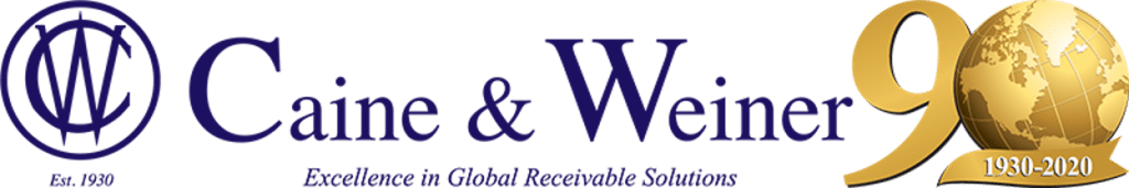 3 Best Collection Agencies for Towing Companies: Cost & Reviews 6 Caine & Weiner logo with "Excellence in Global Receivable Solutions" tagline and 90th anniversary emblem, 1930–2020