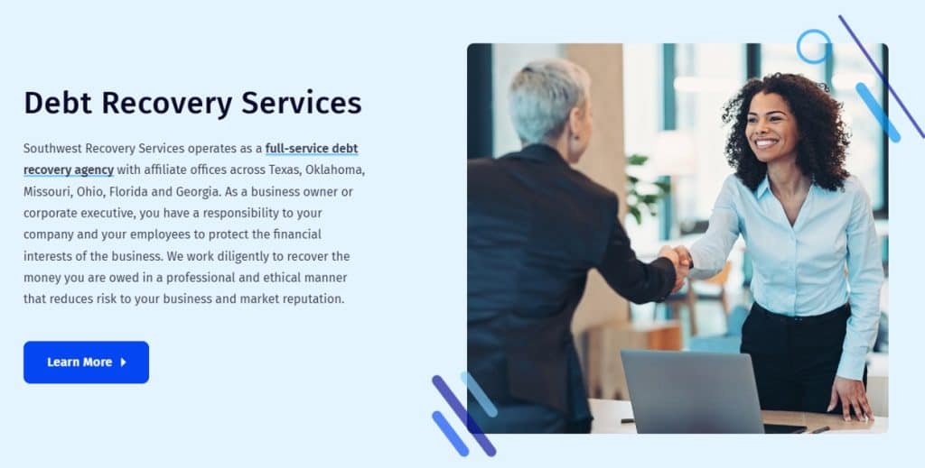 3 Best Collection Agencies for Roofing Companies: Cost & Reviews 9 Southwest Recovery Services banner
