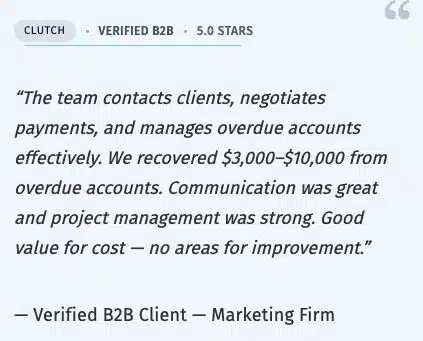 3 Best Collection Agencies for Delivery Companies: Cost & Reviews 4 Screenshot of a customer's five-star review for Southwest Recovery Services.