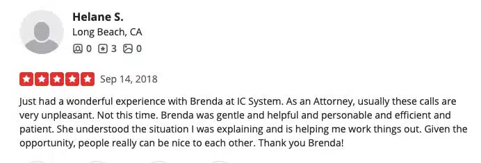 3 Best Collection Agencies for HOA Management Companies 7 Screenshot of a customer review for IC System