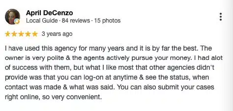 3 Best Collection Agencies in Columbia, MO: Price & Reviews 4 Screenshot of a customer review for Southwest Recovery Services